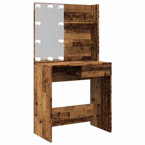 Antik fa fésülködőasztal LED-del 74,5 x 40 x 141 cm