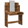 Antik fa színű fésülködőasztal LED-del 96x40x142 cm
