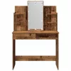 Antik fa színű fésülködőasztal LED-del 96x40x142 cm