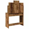 Antik fa színű fésülködőasztal LED-del 96x40x142 cm