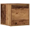 Antik fa szerelt fa tárolódoboz 40,5 x 40 x 40 cm