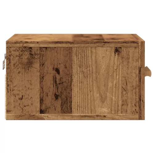 Antik fa színű falra szerelhető éjjeliszekrény 35x35x20 cm