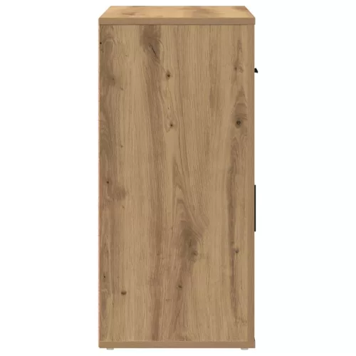 Kézműves tölgy színű szerelt fa tálalószekrény 80 x 33 x 70 cm