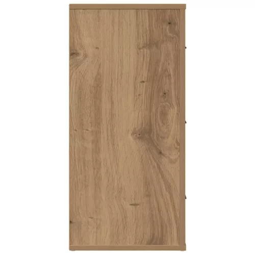 Kézműves tölgy színű szerelt fa tálalószekrény 80 x 33 x 70 cm