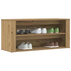   Kézműves tölgy színű szerelt fa cipőtároló pad 100 x 35 x 45 cm