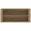 Kézműves tölgy színű szerelt fa cipőtároló pad 100 x 35 x 45 cm