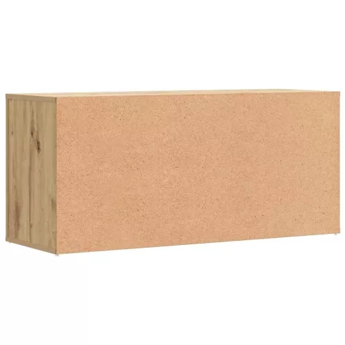Kézműves tölgy színű szerelt fa cipőtároló pad 100 x 35 x 45 cm