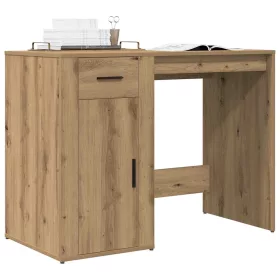   Kézműves tölgy színű szerelt fa íróasztal 100 x 49 x 75 cm