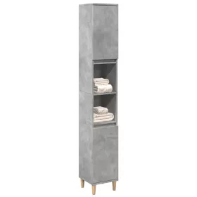   Betonszürke szerelt fa fürdőszobaszekrény 30 x 30 x 190 cm