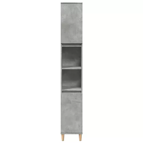 Betonszürke szerelt fa fürdőszobaszekrény 30 x 30 x 190 cm