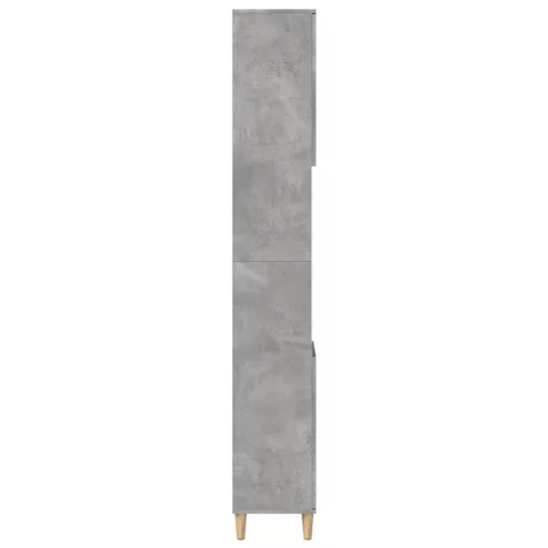Betonszürke szerelt fa fürdőszobaszekrény 30 x 30 x 190 cm