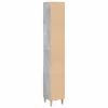 Betonszürke szerelt fa fürdőszobaszekrény 30 x 30 x 190 cm