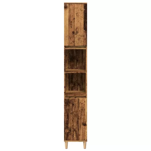 Antik fa színű szerelt fa fürdőszobaszekrény 30 x 30 x 190 cm