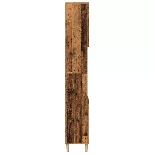 Antik fa színű szerelt fa fürdőszobaszekrény 30 x 30 x 190 cm