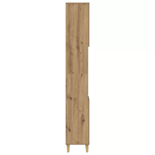 Kézműves tölgy színű szerelt fa fürdőszobaszekrény 30x30x190 cm