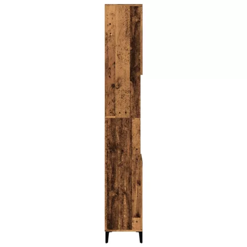 Antik fa színű szerelt fa fürdőszobaszekrény 30 x 30 x 190 cm