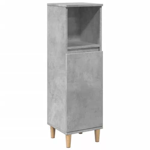 Betonszürke szerelt fa fürdőszobaszekrény 30 x 30 x 100 cm