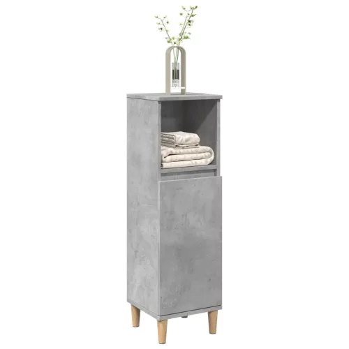 Betonszürke szerelt fa fürdőszobaszekrény 30 x 30 x 100 cm