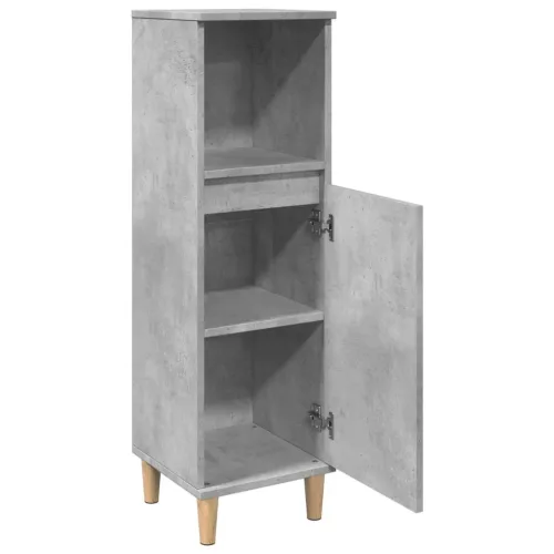 Betonszürke szerelt fa fürdőszobaszekrény 30 x 30 x 100 cm