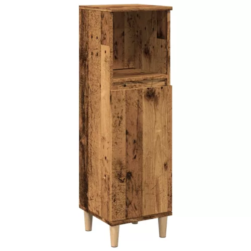 Antik fa színű szerelt fa fürdőszobaszekrény 30 x 30 x 100 cm