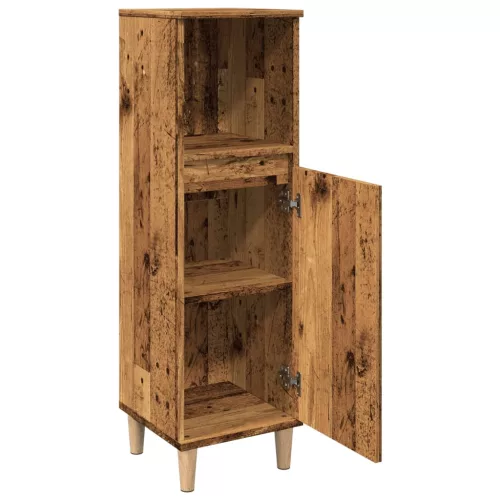 Antik fa színű szerelt fa fürdőszobaszekrény 30 x 30 x 100 cm