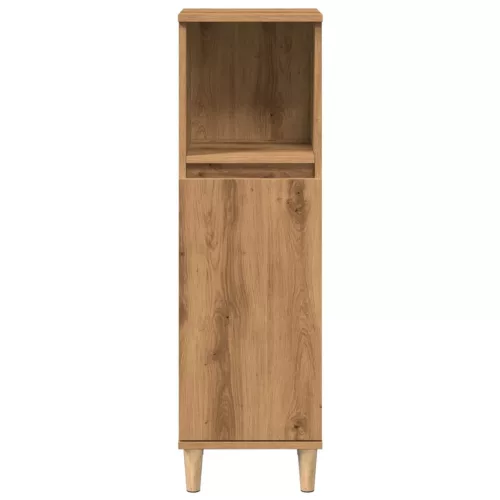 Kézműves tölgy színű szerelt fa fürdőszobaszekrény 30x30x100 cm