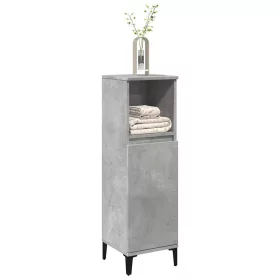   Betonszürke szerelt fa fürdőszobaszekrény 30 x 30 x 100 cm