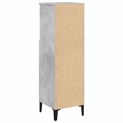 Betonszürke szerelt fa fürdőszobaszekrény 30 x 30 x 100 cm