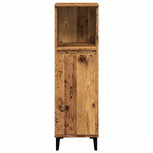 Antik fa színű szerelt fa fürdőszobaszekrény 30 x 30 x 100 cm