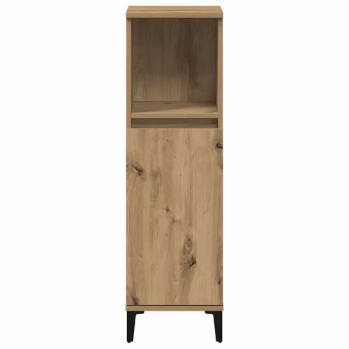 Kézműves tölgy színű szerelt fa fürdőszobaszekrény 30x30x100 cm