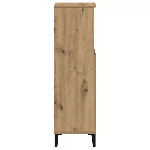 Kézműves tölgy színű szerelt fa fürdőszobaszekrény 30x30x100 cm
