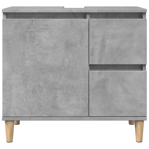 Betonszürke szerelt fa mosdószekrény 65 x 33 x 60 cm