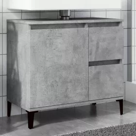 Betonszürke szerelt fa mosdószekrény 65 x 33 x 60 cm