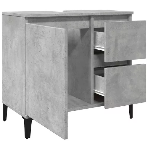 Betonszürke szerelt fa mosdószekrény 65 x 33 x 60 cm