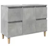 Betonszürke szerelt fa mosdószekrény 80 x 33 x 60 cm