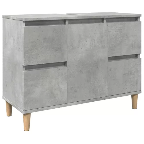 Betonszürke szerelt fa mosdószekrény 80 x 33 x 60 cm
