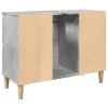 Betonszürke szerelt fa mosdószekrény 80 x 33 x 60 cm