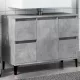 Betonszürke szerelt fa mosdószekrény 80 x 33 x 60 cm