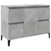 Betonszürke szerelt fa mosdószekrény 80 x 33 x 60 cm