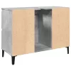 Betonszürke szerelt fa mosdószekrény 80 x 33 x 60 cm