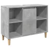 Betonszürke szerelt fa fürdőszobaszekrény 80 x 33 x 60 cm