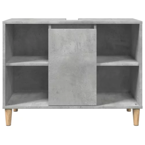 Betonszürke szerelt fa fürdőszobaszekrény 80 x 33 x 60 cm