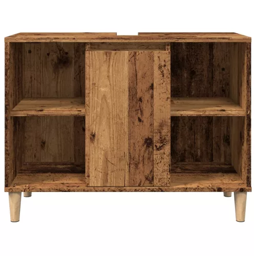 Antik fa színű szerelt fa mosdószekrény 80 x 33 x 60 cm