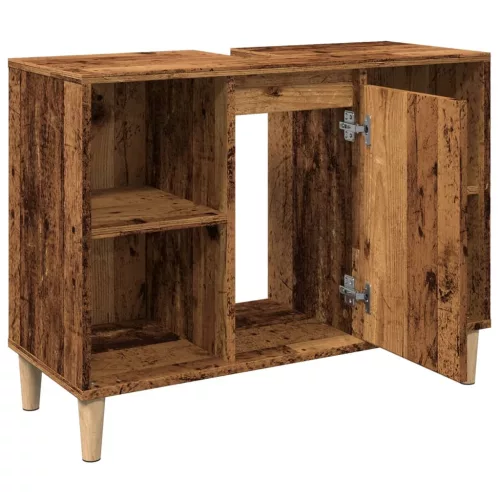 Antik fa színű szerelt fa mosdószekrény 80 x 33 x 60 cm