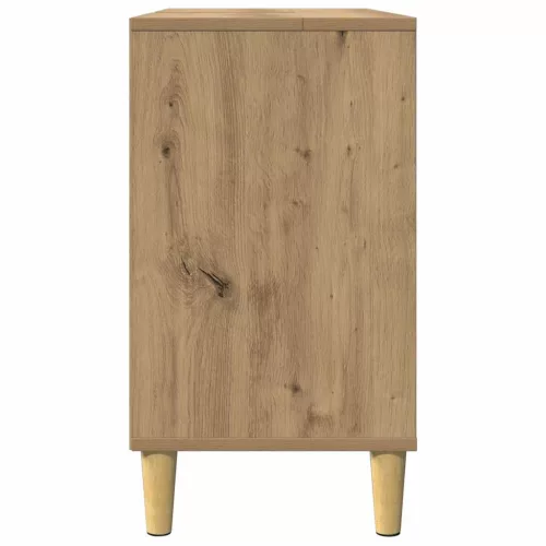 Kézműves tölgy színű szerelt fa mosdószekrény 80 x 33 x 60 cm