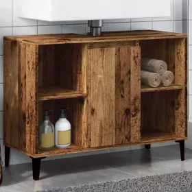 Antik fa színű szerelt fa mosdószekrény 80 x 33 x 60 cm