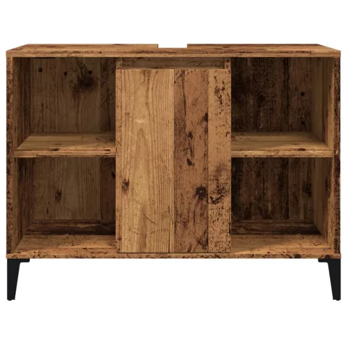 Antik fa színű szerelt fa mosdószekrény 80 x 33 x 60 cm