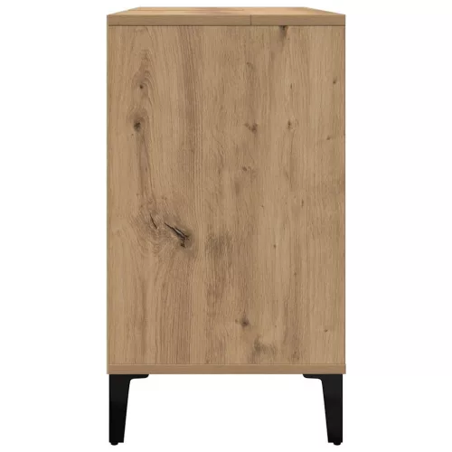 Kézműves tölgy színű szerelt fa mosdószekrény 80 x 33 x 60 cm
