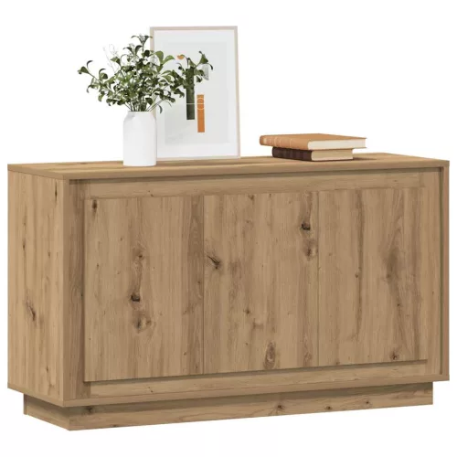 102 x 35 x 55 cm-es műfából készült kézműves tölgyfa tálalószekrény