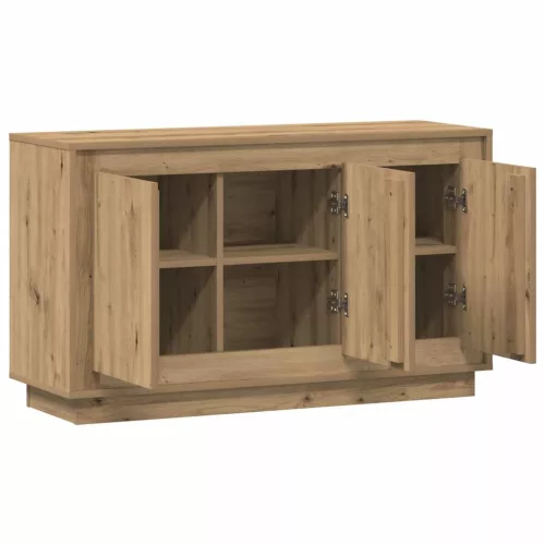 102 x 35 x 55 cm-es műfából készült kézműves tölgyfa tálalószekrény